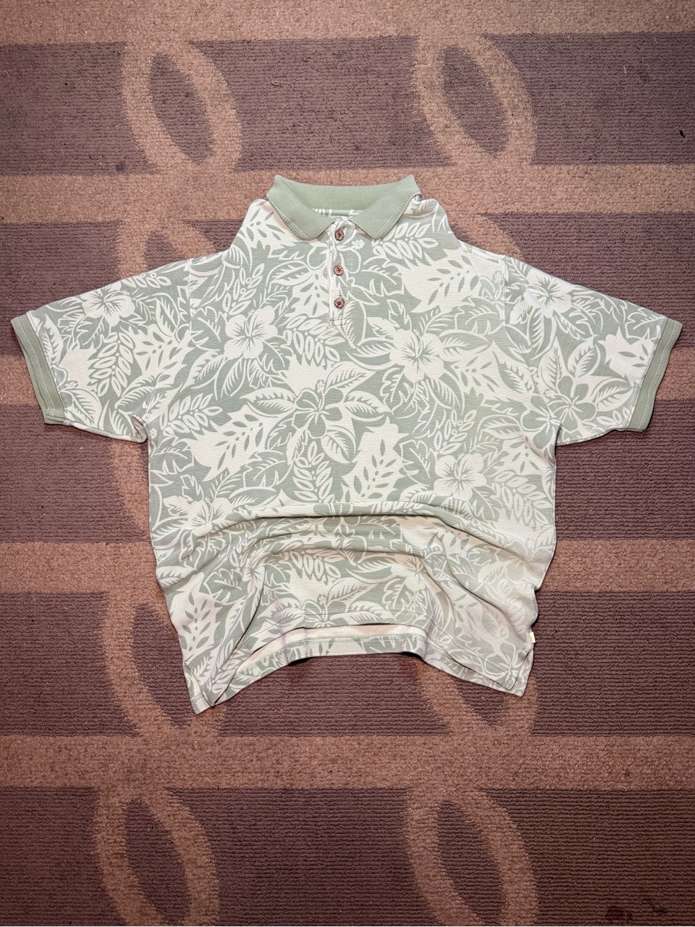 Tommy Bahama Silk Tropical Floral Polo Shirt Size M